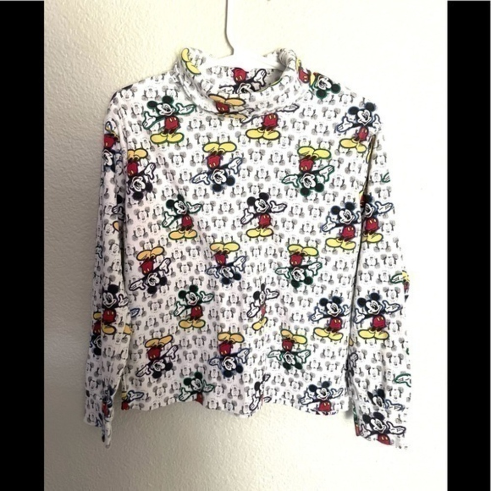 DISNEY “MICKEYS STUFF” vintage all over print toddlers turtle neck size 7